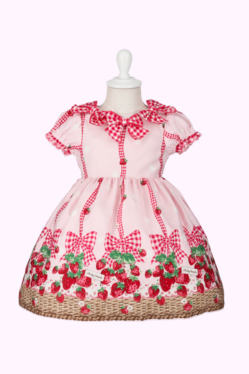 いちごバスケットプリントリボンワンピース(Toddler) – Shirley Temple 