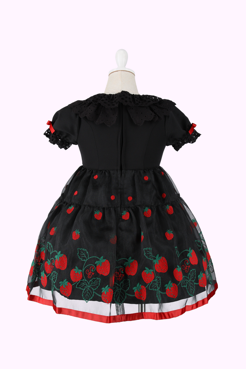 オーガンジーいちごレースドレス(Toddler) – Shirley Temple Online Store