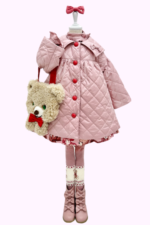 くま＆うさぎぬいぐるみプリントジャンパースカート(Toddler 